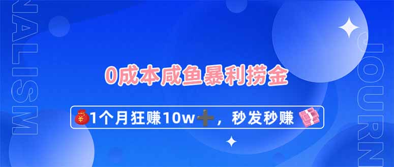 (14257期)0成本闲鱼暴利捞金,1个月狂赚10W+,秒发秒赚新玩法-柒资源网创