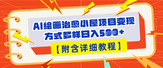 AI绘画治愈小屋项目，变现方式多样，小白也能操作(附详细教程)-柒资源网创