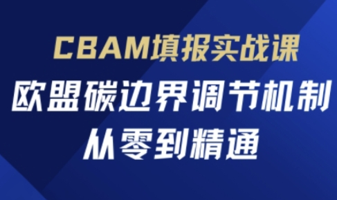 CBAM填报实战课,欧盟碳边界调节机制,从零到精通-柒资源网创