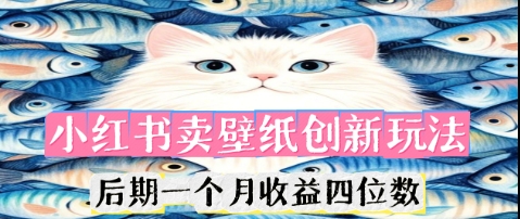 小红书卖壁纸创新玩法，后期一个月收益四位数-柒资源网创