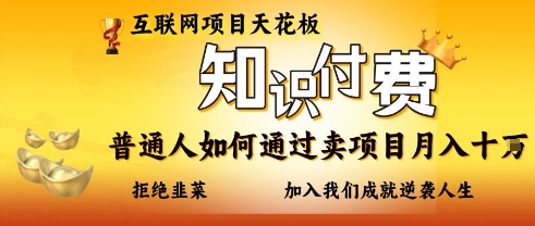 互联网项目天花板，知付付费项目，普通人如何通过卖项目月入十个，拒绝韭菜【揭秘】-柒资源网创