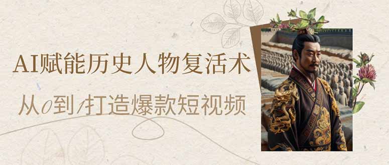 (14311期)AI赋能历史人物复活术:从0到1打造爆款短视频-柒资源网创