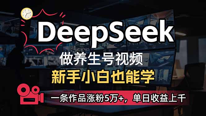 (14199期)小白用DeepSeek做养生号,一条作品涨粉5万+,单日收益上千-柒资源网创