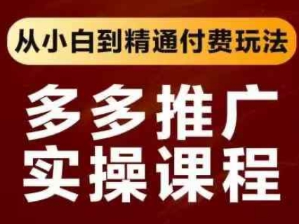 拼多多推广实操课程，从小白到精通付费玩法-柒资源网创