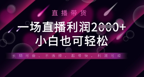 半无人直播带货，一场利润数张，适合所有平台玩法，小白也可轻松-柒资源网创